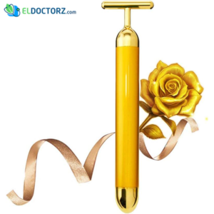جهاز تدليك الوجه الذهبي 24 قيراط من بيوتي بار - Beauty Bar 24k Golden Pulse Facial Massager, T-Shape