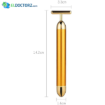 جهاز تدليك الوجه الذهبي 24 قيراط من بيوتي بار - Beauty Bar 24k Golden Pulse Facial Massager, T-Shape