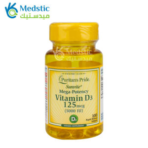 Vitamin D Supplement 125mcg - 5000iu - 100 cap puritan's pride